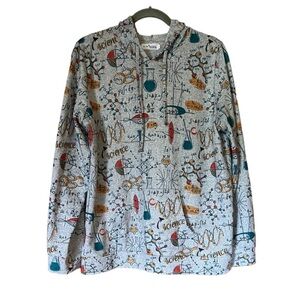 XL Sweatshirt pullover kangaroo pocket hoodie with Science Pattern